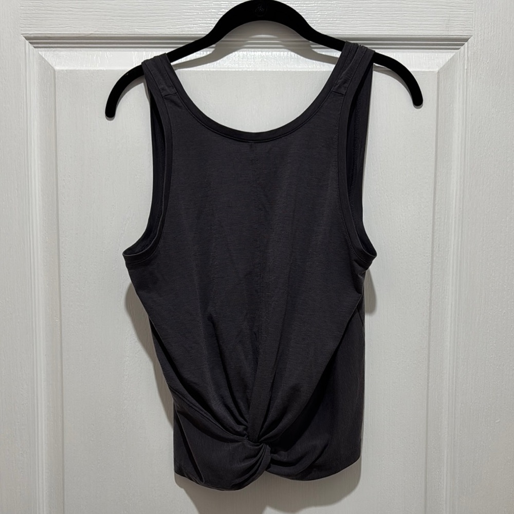 Grey Sleeveless Tie Front Tank Top